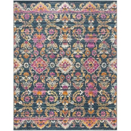 Safavieh 8 x 10 ft. Large Rectangle Madison Power Loomed Rug; Blue & Fuchsia MAD130C-8